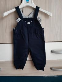 Salopette orsetto blu e grigia neonato Idexé 6 m
