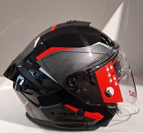 LS2 casco JET OF 618 VERSO II AIR NERO/ROSSO