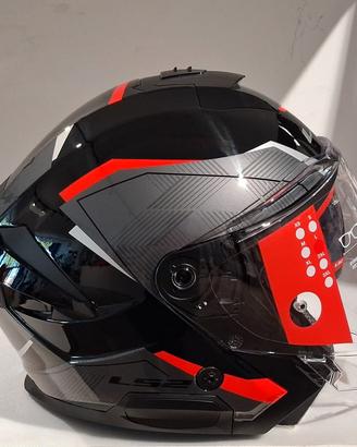 LS2 casco JET OF 618 VERSO II AIR NERO/ROSSO