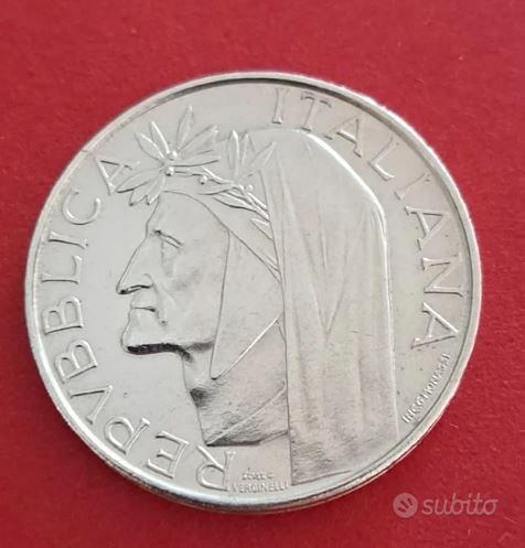 500 lire argento 1965 Dante Alighieri Collezionismo In vendita