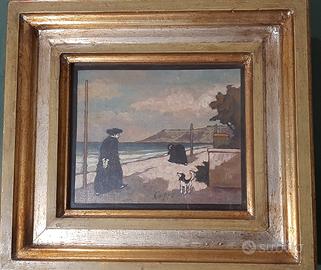 Quadro di Nino Caffè  "Passeggiata" (Pesaro) 1971