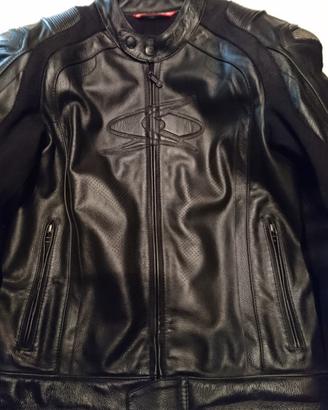 Giacca sportiva moto Spyke, TG. 50, pelle, nera