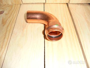 Gomito a pinzare Viega rame dm.22 MF 90° h2o.