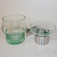 SET BAGNO IN VETRO CON PORTA SAPONETTA DA PARETE