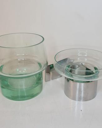 SET BAGNO IN VETRO CON PORTA SAPONETTA DA PARETE