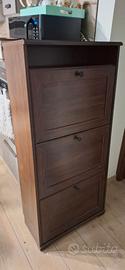 BRUSALI Scarpiera ikea a 3 scomparti, 61x30x130