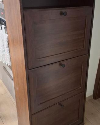 BRUSALI Scarpiera ikea a 3 scomparti, 61x30x130