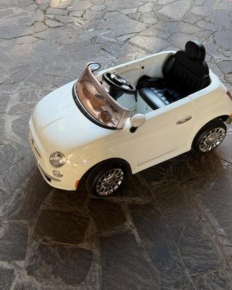 Macchinina elettrica per bambini Fiat 500 bianca