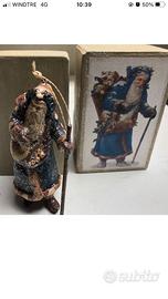 Babbo Natale Vintage Blu con Scatola e Cordino