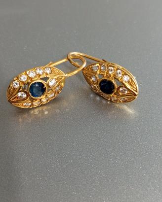 orecchini in oro 18 KT con pietre - 5,3 grammi 