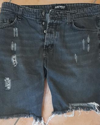 Pantaloncino jeans corto nero