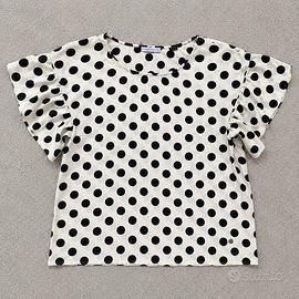 Motivi Blusa Donna a Pois Bianco Nero Taglia M