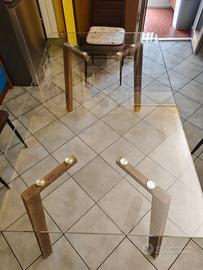 Tavolo in vetro 140x80x75 con 4 sedie