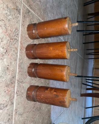 Set 4 piedi in legno per mobili vintage