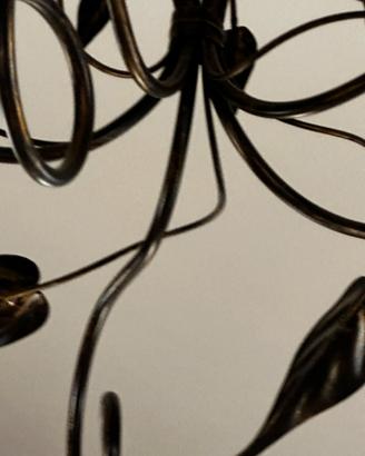 Lampadario ferro battuto