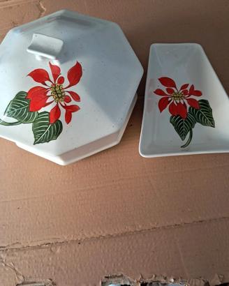 set porta biscotti e porta caramelle in ceramica 