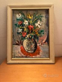 Quadro natura morta, vaso di fiori