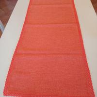 Runner in cotone con merletto ad uncinetto -nuovo