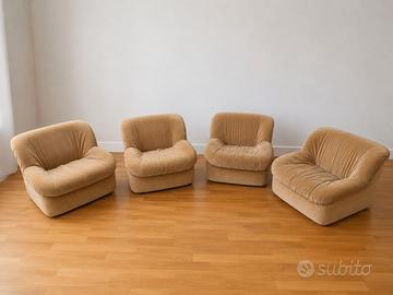 Set 4 Poltrone Vintage, Henning Korch, Anni '70