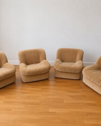 Set 4 Poltrone Vintage, Henning Korch, Anni '70