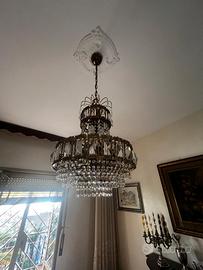 Lampadario con cristalli prismati