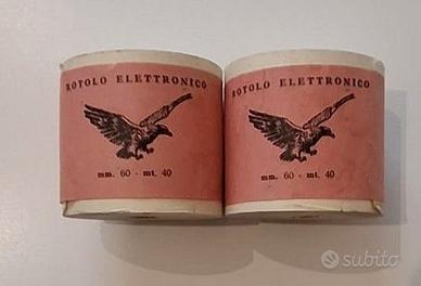 2 rotoli per calcolatrici mm 60 x 40 m - Vintage