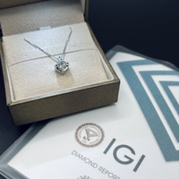 Collana punto luce diamante 0,70ct oro 18kt