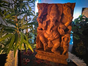 Pannello intagliato indiano Dio Ganesh
