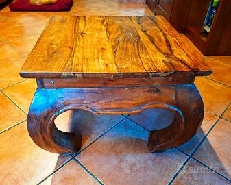 Tavolino etnico in legno massiccio (mod. Opium)