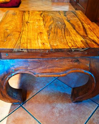 Tavolino etnico in legno massiccio (mod. Opium)