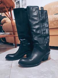 stivali neri artigianali n37