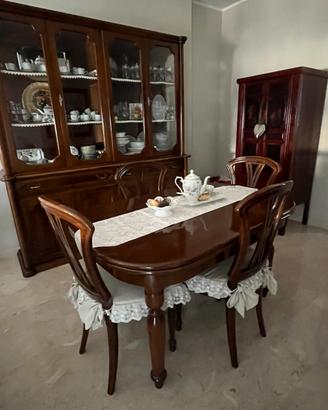 Set di 6 sedie classiche artigianali in legno
