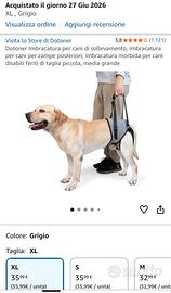 Pettorina/imbracatura per cani zampe posteriori