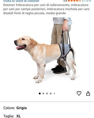 Pettorina/imbracatura per cani zampe posteriori