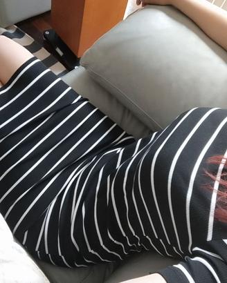 Vestito donna nero a righe bianche