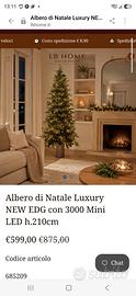 Albero EDG 210 cm con luci integrate