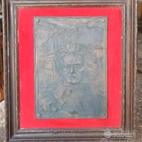 antico quadro bassorilievo in bronzo raffigurante 