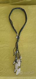 collana con quarzi rosa e acciaio 