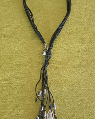 collana con quarzi rosa e acciaio 