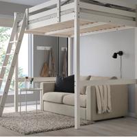 Struttura per letto a soppalco bianco e nero