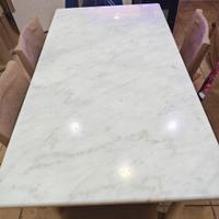 tavolo da cucina x6 con marmo bianco