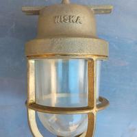 Lampada applique ottone navale industriale