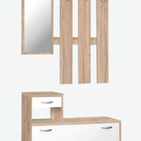 Mobile da ingresso con specchio, scarpiera appendi