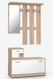 Mobile da ingresso con specchio, scarpiera appendi