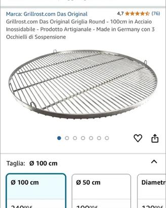 Griglia Bbq acciaio diametro 100 cm