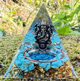 Piramide Orgonite Ganesh Turchese