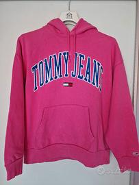 Felpa Tommy Jeans rosa con cappuccio