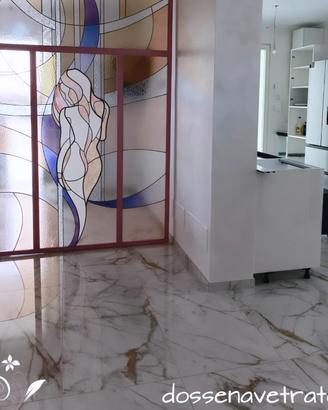 vetrate, vetro artistico porta finestra muro 