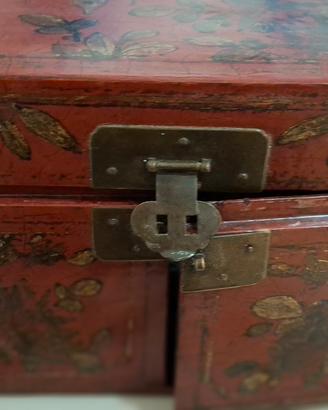 bauletto portagioie in legno e pelle