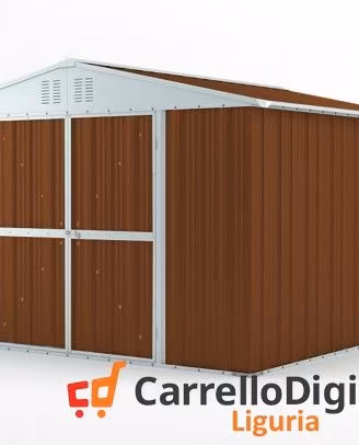 Box struttura lamiera Acciaio 327x307 legno scuro